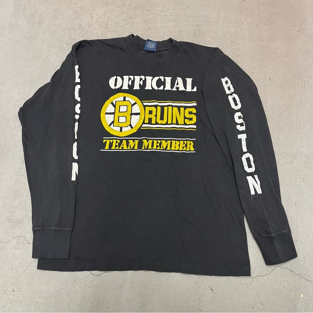 Vintage Boston Bruins Black 80s Long Sleeve Shirt NHL